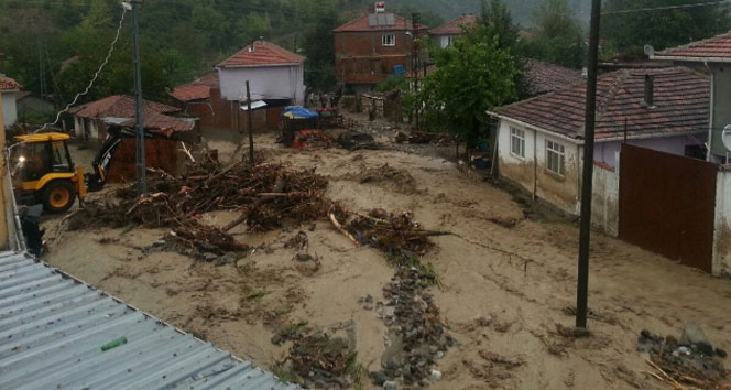 Sel bir köyü yuttu